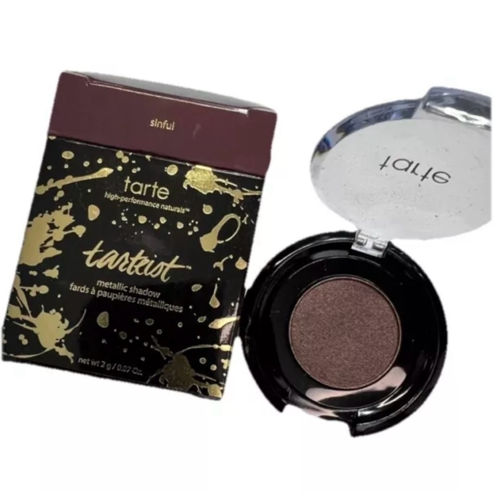 Tarte Metallic Eyeshadow Color SINFUL Dark Brown w/ Pearl Finish NIB - LOT OF 2